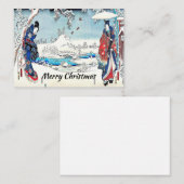 冬の日本のクリスマスカード ノートカード (正面/裏面)