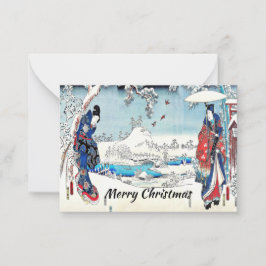 冬の日本のクリスマスカード ノートカード