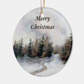 冬の日没のクリスマスのオーナメント セラミックオーナメント (左)