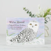 冬の日没のスノーフクロウ色鉛筆の動き 案内状 (スタンド正面)