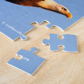 冬の日没のフライトで息をのむようなハゲのワシ ジグソーパズル (側面)