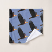 冬の日没のフライトで息をのむようなハゲのワシ バスタオルセット (ウォッシュタオル)