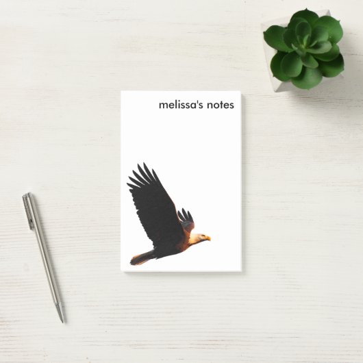 冬の日没のフライトで息をのむようなハゲのワシ ポストイット (オフィス)