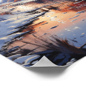 冬の日没の屋外風景画のポスター ポスター (角)