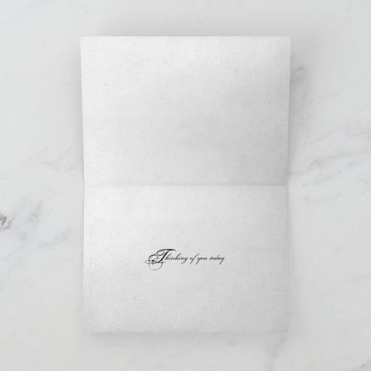 冬の日没の木と引用文 カード (内部)