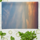 冬の日没の空 キッチンタオル (折り畳み)