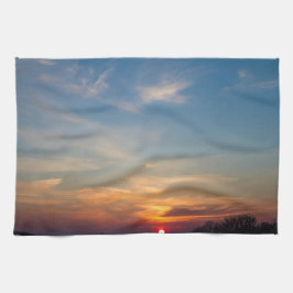 冬の日没の空 キッチンタオル