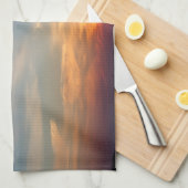 冬の日没の空 キッチンタオル (四つ折り)