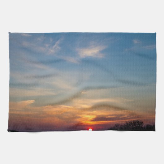 冬の日没の空 キッチンタオル (横)