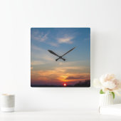 冬の日没の空 スクエア壁時計 (ホーム)