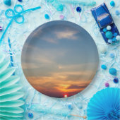 冬の日没の空 ペーパープレート (パーティー)