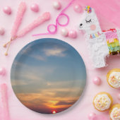 冬の日没の空 ペーパープレート (パーティー)