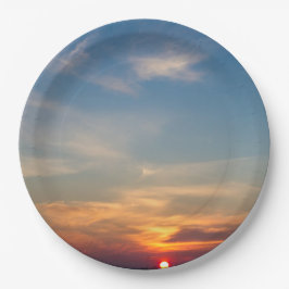 冬の日没の空 ペーパープレート