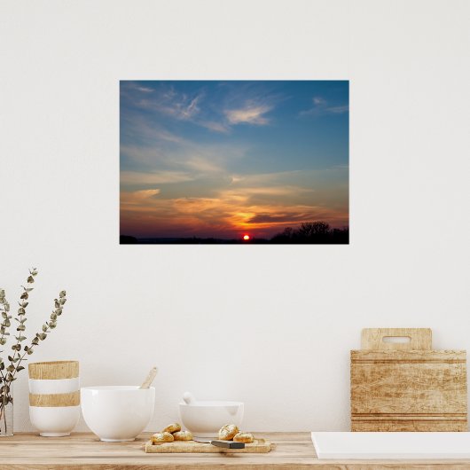 冬の日没の空 ポスター (キッチン)