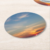 冬の日没の空 ラウンドペーパーコースター (アングル)