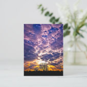 冬の日没はがき ポストカード (スタンド正面)