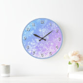 冬の日没スノーフレーク ラージ壁時計 (ホーム)