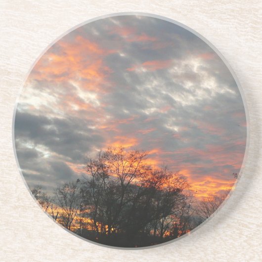 冬の日没自然景観写真 コースター (正面)