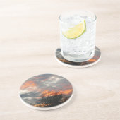 冬の日没自然景観写真 コースター (側面)