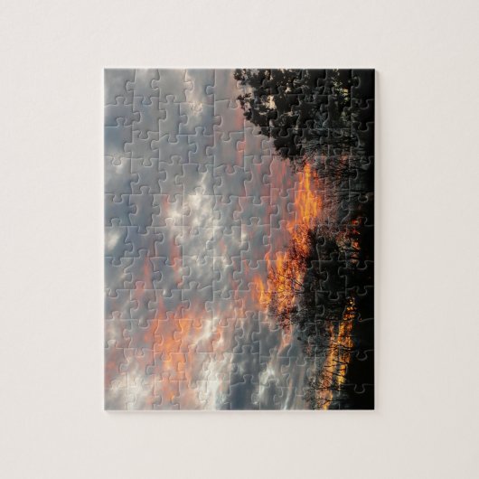 冬の日没自然景観写真 ジグソーパズル (縦)