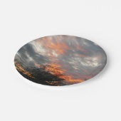 冬の日没自然景観写真 ペーパープレート (アングル)