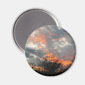 冬の日没自然景観写真 マグネット (正面/裏面)