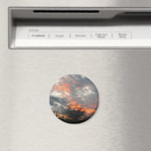 冬の日没自然景観写真 マグネット (インサイチュ (食洗機))