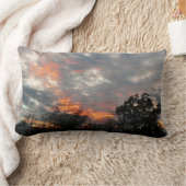 冬の日没自然景観写真 ランバークッション (ブランケット)