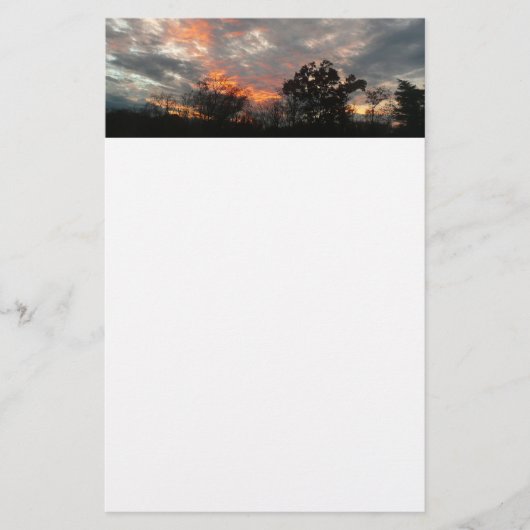 冬の日没自然景観写真 便箋 (正面)