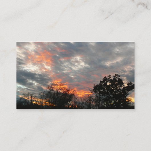 冬の日没自然景観写真 名刺 (裏面)