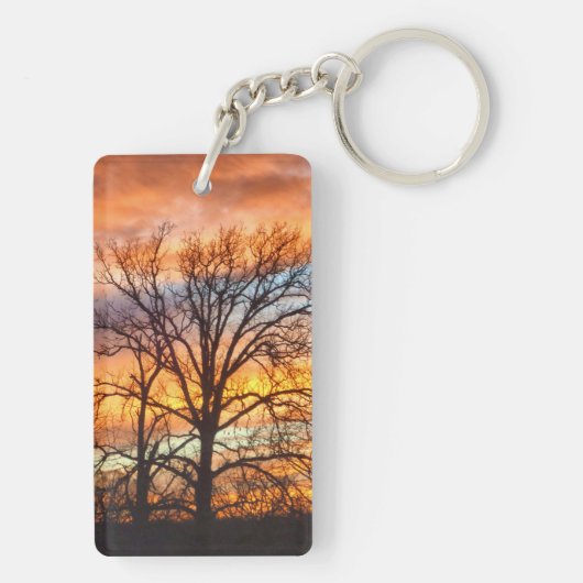 冬の日没1 Keychain キーホルダー (裏面)