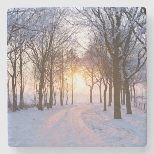 冬の日没 ストーンコースター (正面)