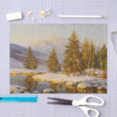 冬の日没、デコページ 薄葉紙 (クラフト)