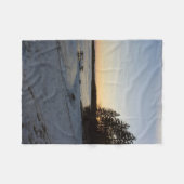 冬の日没 フリースブランケット (正面(横))