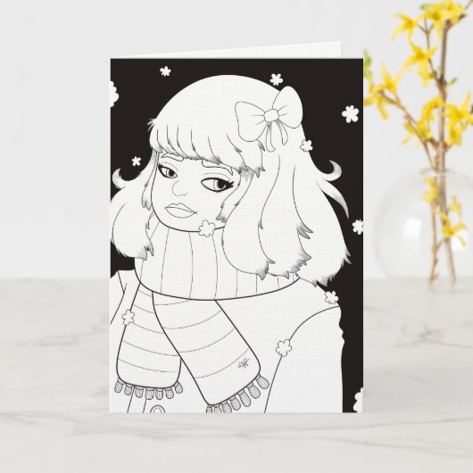 冬の日 カード (黄色い花)