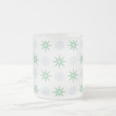 冬の星と雪の結晶 フロストグラスマグカップ (中央)