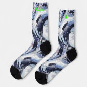 冬の星空のソックスで海軍とフロストブルー ソックス (左)