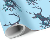 冬の星雪の結晶クリスマスディアー ラッピングペーパー (ロールコーナー)