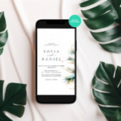 冬の春の水色の木結婚の 招待状