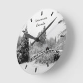 冬の時計のカスタムな冬橋柱時計 ラウンド壁時計 (傾斜)