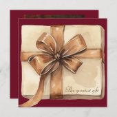 冬の景品写真妊娠のお知らせ 案内状 (正面/裏面)