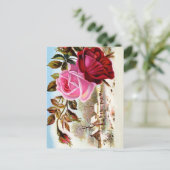 冬の景色と花 ポストカード (スタンド正面)