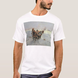冬の景色のそり Tシャツ