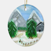 冬の景色のオーナメント セラミックオーナメント (左)