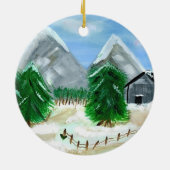 冬の景色のオーナメント セラミックオーナメント (裏面)