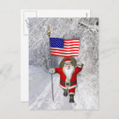 冬の景色のサンタクロース シーズンポストカード (正面/裏面)