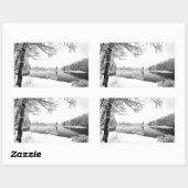 冬の景色のシール 長方形シール (シート)