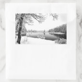 冬の景色のシール 長方形シール (バッグ)