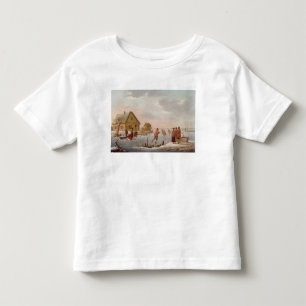 冬の景色のフィギュアスケート トドラーTシャツ
