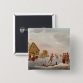 冬の景色のフィギュアスケート 缶バッジ (正面&裏面)